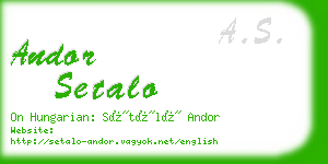 andor setalo business card